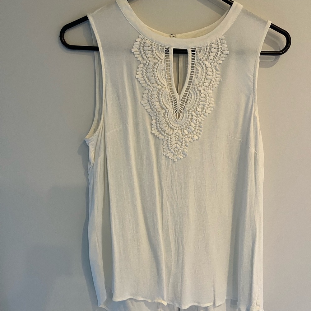Daniel Rainn Ivory Lace Detail Blouse